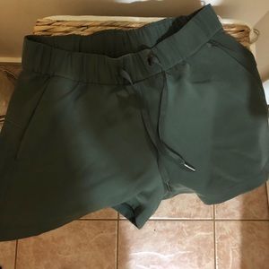 Lululemon green on the fly shorts